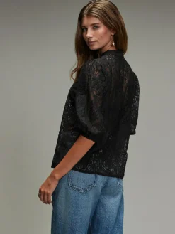 Hot Next Lace Half Sleeve Blouse Black