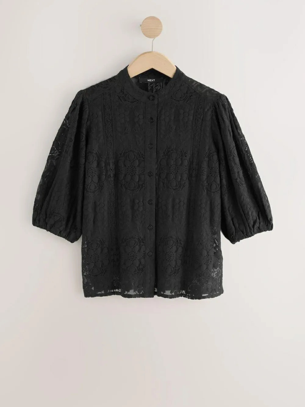 Hot Next Lace Half Sleeve Blouse Black