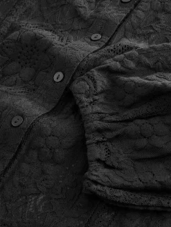 Hot Next Lace Half Sleeve Blouse Black