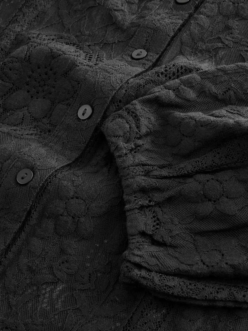 Hot Next Lace Half Sleeve Blouse Black