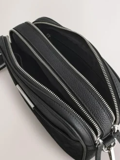 Next Black Leather Camera Bag