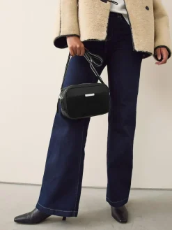 Next Black Leather Camera Bag