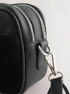 Next Black Leather Camera Bag