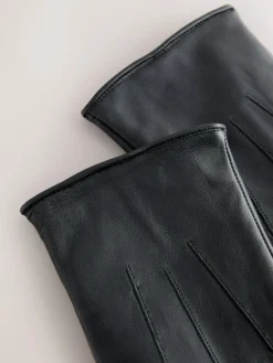 Next Black Leather Gloves^ Hats, Gloves & Scarves|Hats, Scarves & Gloves