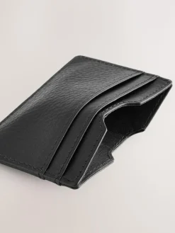 Next Black Leather Grainy Card Holder^ Wallets