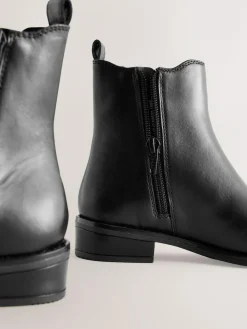 Clearance Next Black Leather Heeled Chelsea Boots