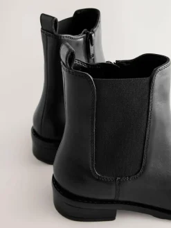 Clearance Next Black Leather Heeled Chelsea Boots