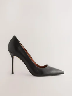 Next Leather Point Toe Court Shoes^Women Wide Fit & Extra Wide Fit|Heels