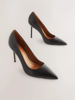 Next Leather Point Toe Court Shoes^Women Wide Fit & Extra Wide Fit|Heels
