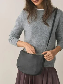 Clearance Next Leather Scoop Cross-Body Bag Black