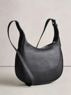 New Next Black Leather Scoop Cross-Body Bag