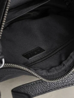 New Next Black Leather Scoop Cross-Body Bag