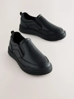 Next Black Leather Slip On School Loafers^BOY School Shoes|Boys Shoes