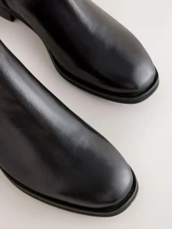 Sale Next Black Leather Standard/Wide Fit Forever Comfort® Chelsea Ankle Boots