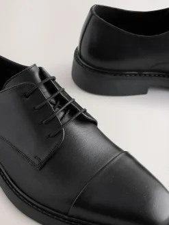 Hot Next Leather Toe Cap Shoes Black