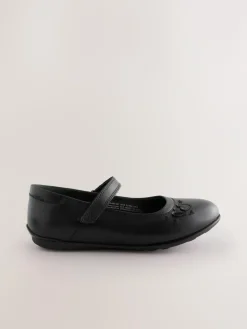 Next Black Leather Wide Fit (G) Mary Jane School Shoes^ Shoes