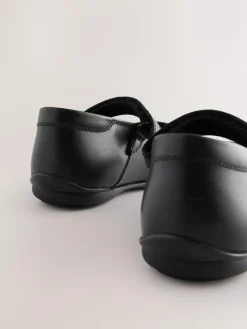 Next Black Leather Wide Fit (G) Mary Jane School Shoes^ Shoes
