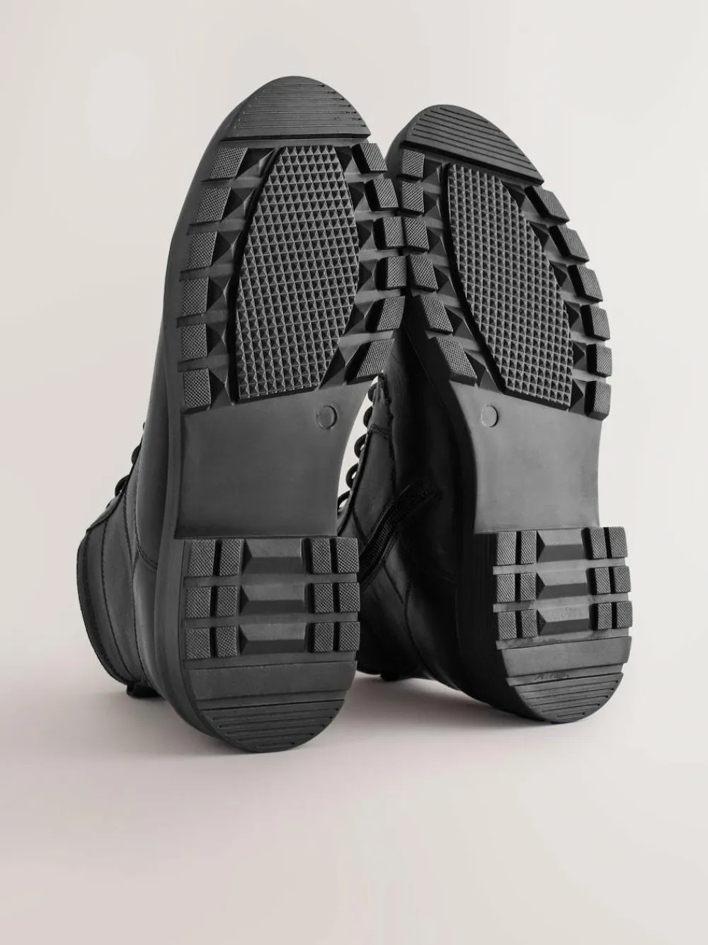 Best Next Leather Zip-Up Borg Lined Boots Black