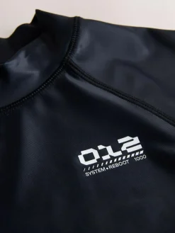 Next Black Lightening Bolt Short Sleeve Rash Vest (1.5-16yrs)^BOY Swimwear