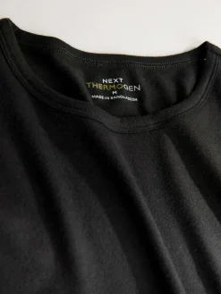 Next Black Lightweight Thermogen Long Sleeve T-Shirts 2 Pack^ Thermals|Underwear