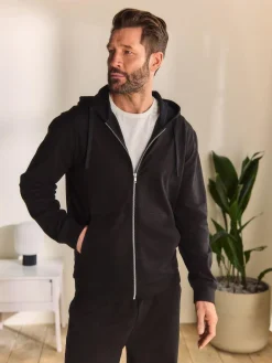 Clearance Next Black Lightweight Zip Up Hoodie
