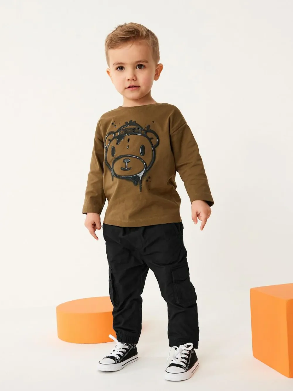 Discount Next Lined Cargo Trousers (3mths-7yrs) Black