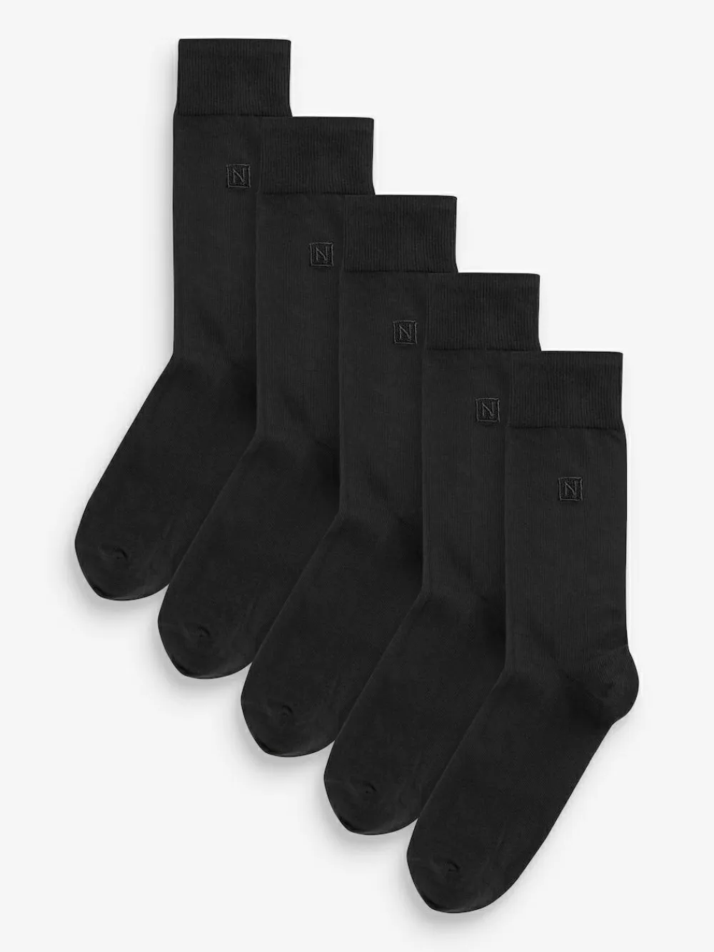 Clearance Next 5 Pack Embroidered Lasting Fresh Socks Black Logo
