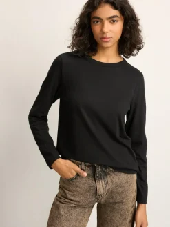 Hot Next Black Long Sleeve Crew Neck T-Shirt