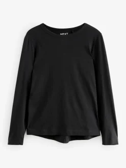 Hot Next Black Long Sleeve Crew Neck T-Shirt
