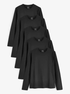Best Next Long Sleeve Layering T-Shirts 5 Pack Black