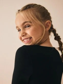 Clearance Next Black Long Sleeve Ribbed Cardigan (3-16yrs)