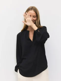 Next Black Long Sleeve V-Neck Blouse