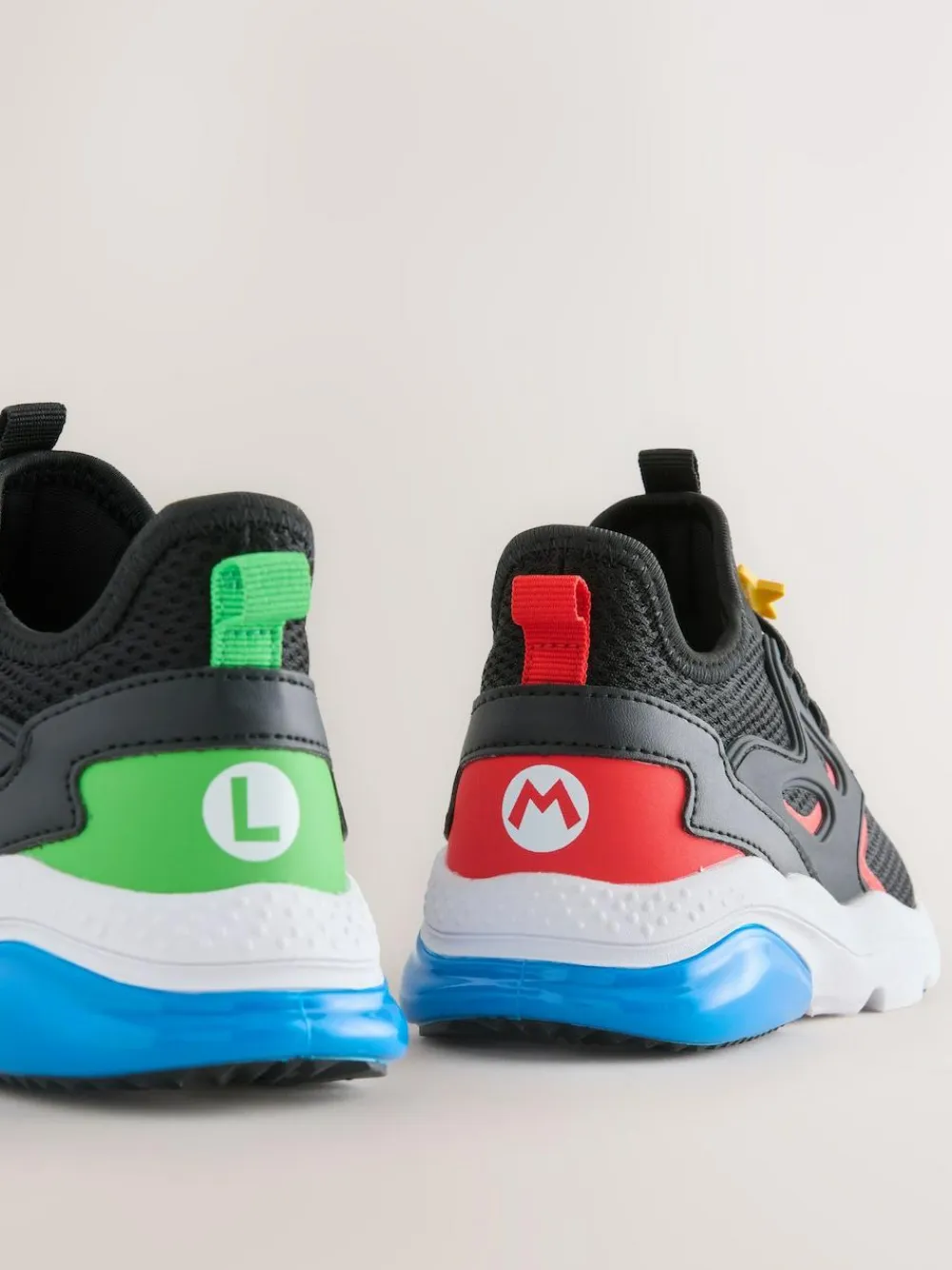 Best Next Black Mario Elastic Lace Trainers