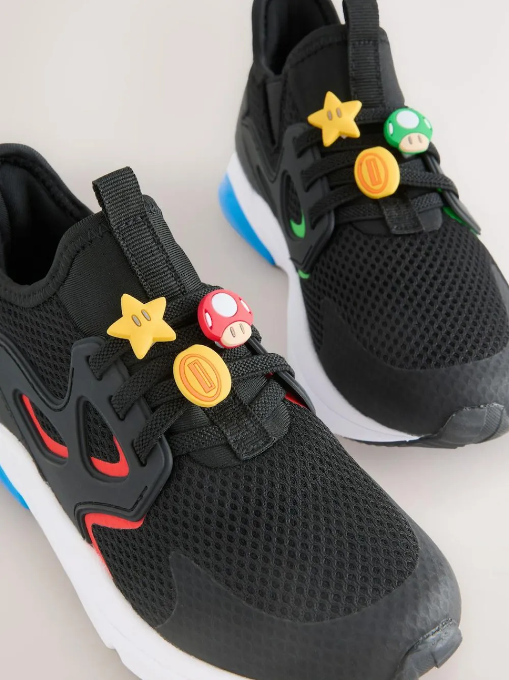 Best Next Black Mario Elastic Lace Trainers