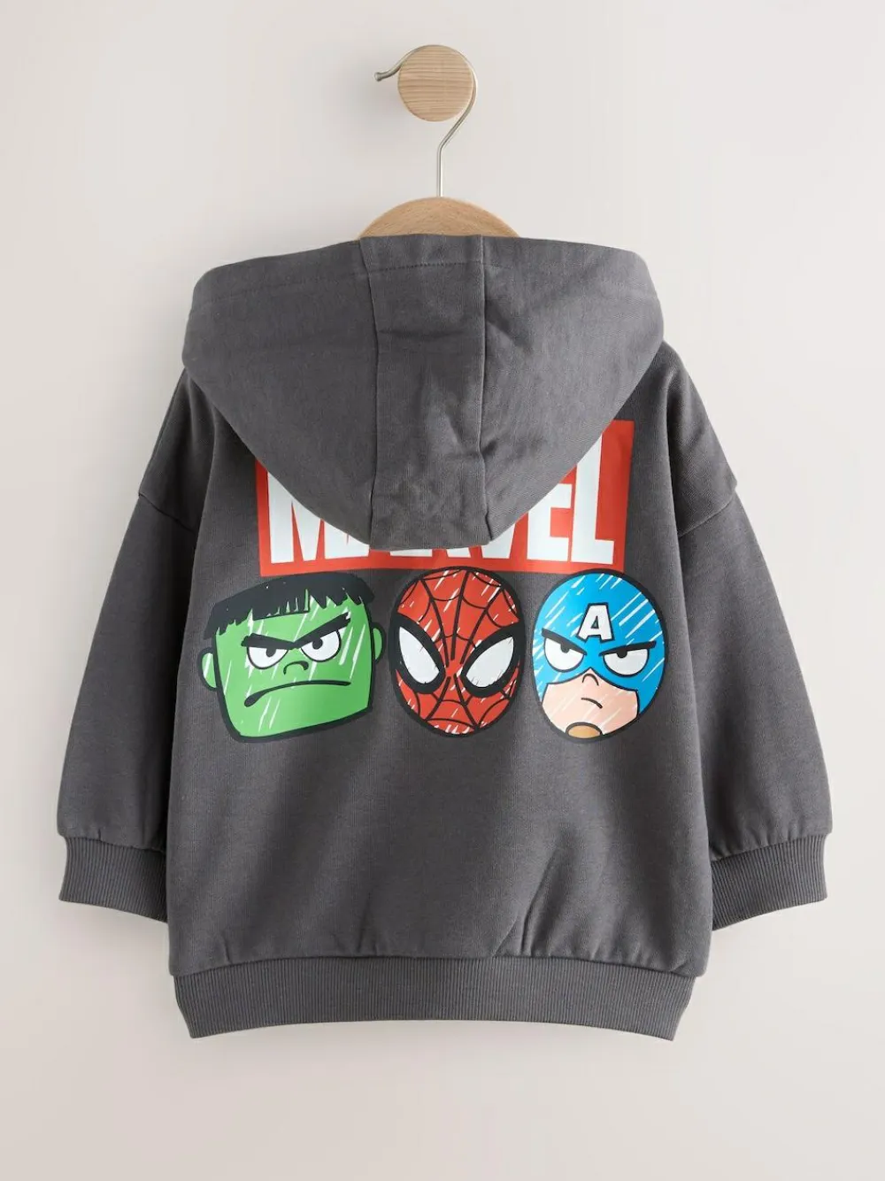 Outlet Next Black Marvel Zip Through Hoodie (9mths-8yrs)