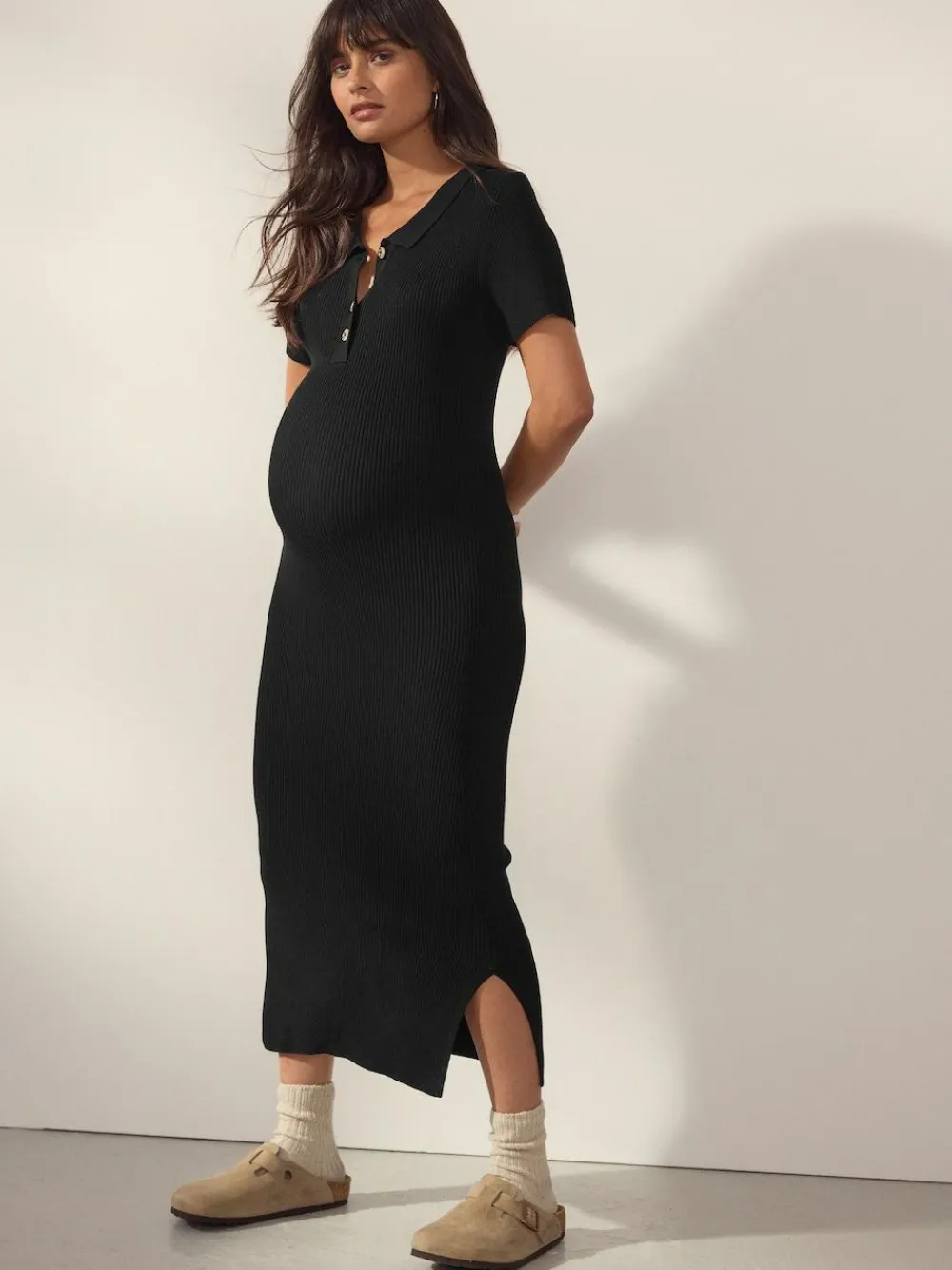 Clearance Next Black Maternity Collared Dress