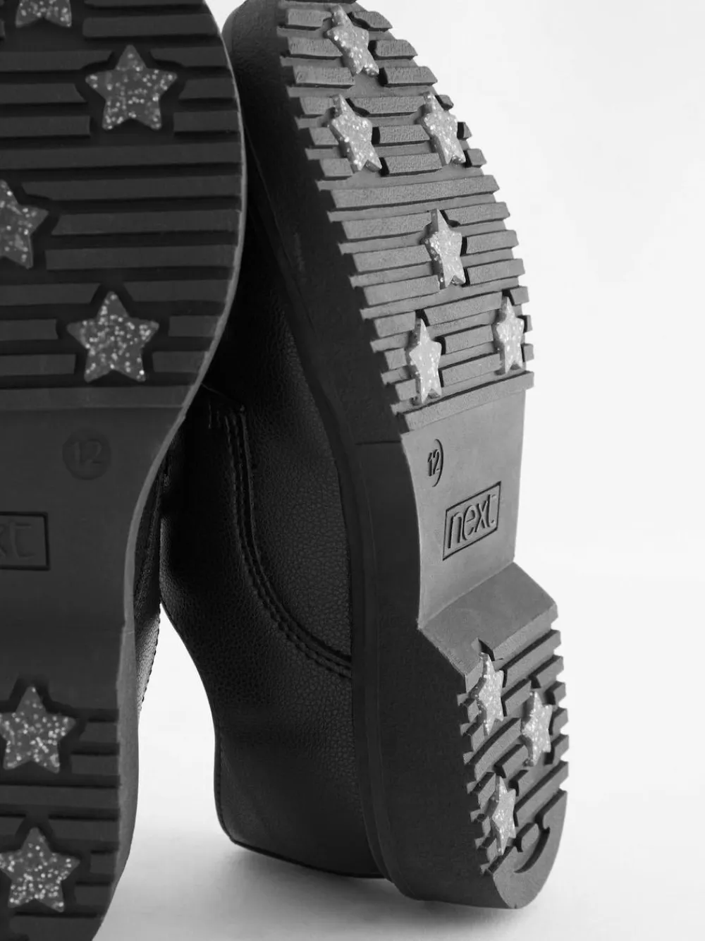 Next Black Matt Standard Fit (F) School Chunky Lace-Up Shoes^ Shoes