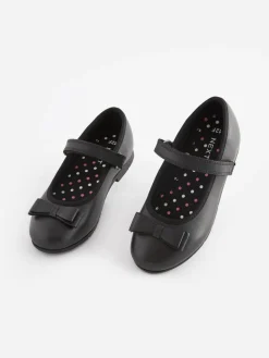 Discount Next Black Matt Standard Fit (F) School Leather Bow Mary Jane Shoes