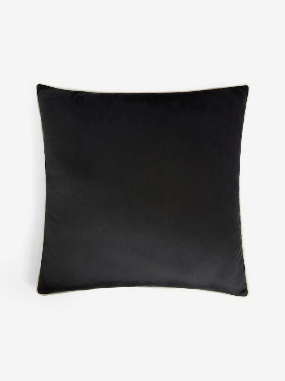 Next Black Matte Velvet Contrast Pipe 59 x 59cm Cushion^ Cushions & Throws