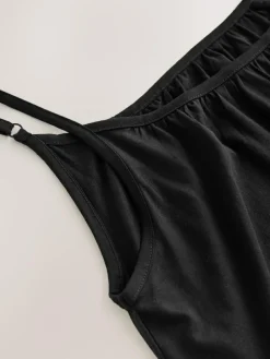 Next Maxi Length Trapeze Shape Ruched Neckline Thin Vest Strap Dress^Women Maxi Dresses|Dresses