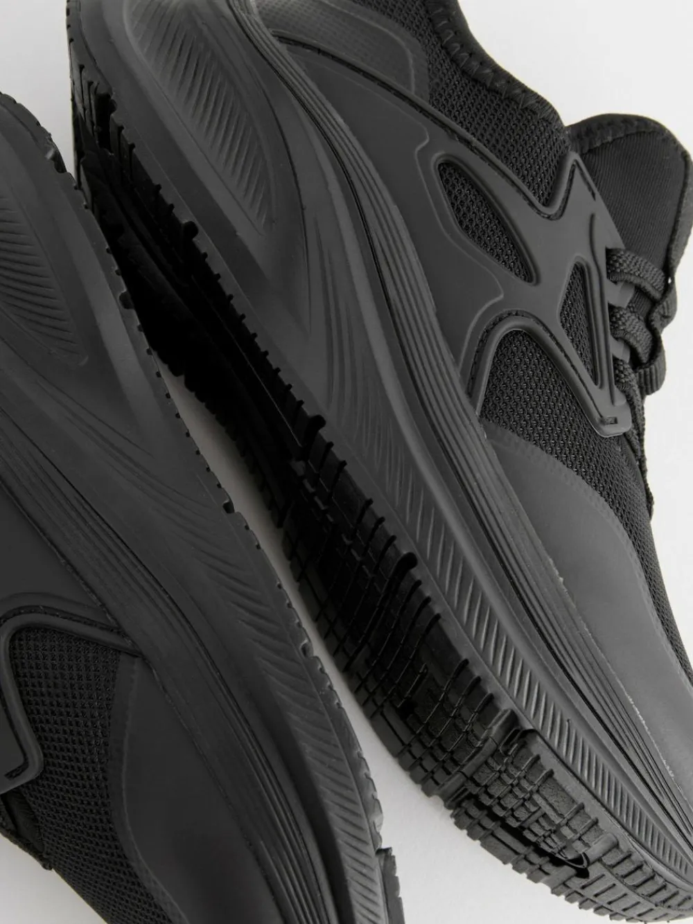 Discount Next Black Mesh Elastic Lace Trainers