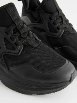 Discount Next Black Mesh Elastic Lace Trainers