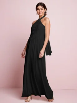 Discount Next Black Mesh Multiway Wedding Guest Bridesmaid Maxi Dress