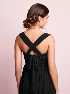 Discount Next Black Mesh Multiway Wedding Guest Bridesmaid Maxi Dress