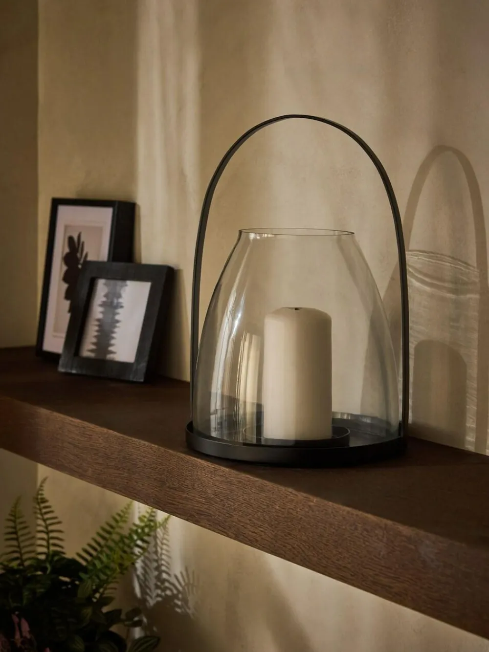 Next Black Metal Curved Handle Lantern Medium^ Candle Holders & Lanterns