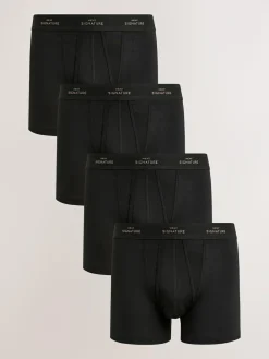 Online Next Black Metallic 4 pack Signature A-Fronts Boxers