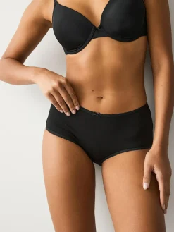 Online Next Midi Cotton Rich Knickers 7 Pack Black