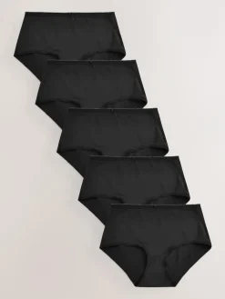 Next Midi Microfibre Knickers 5 Pack Black