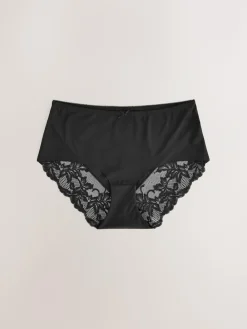 New Next Midi No VPL Lace Back Briefs 3 Pack Black