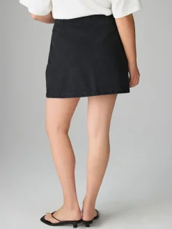 Next Black Mini Hourglass Denim Skirt^Women Skirts
